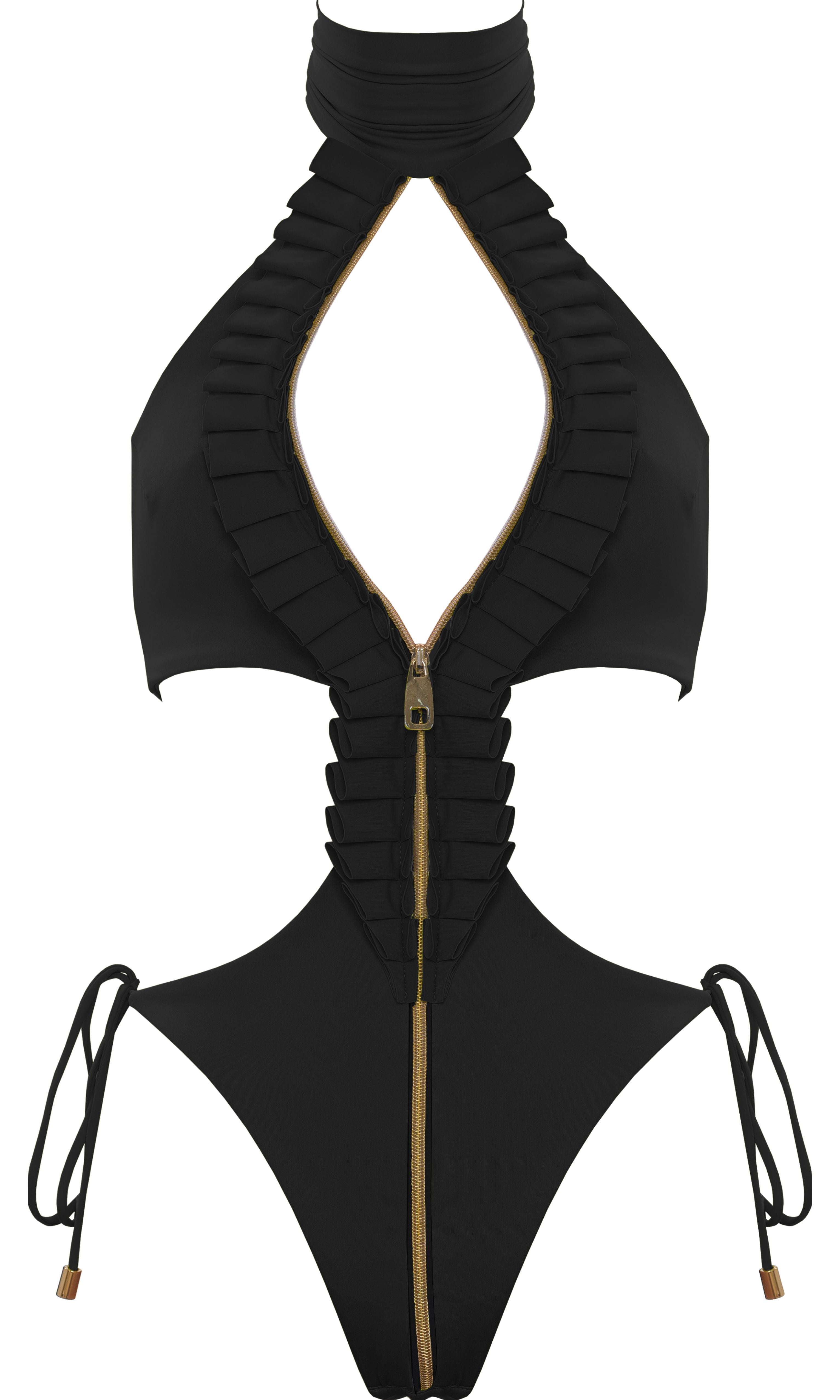 Luxury sustainable one-piece swimsuit from Antoninias Ahmosy collection, crafted from eco-friendly Italian fabric for premium resort wear.