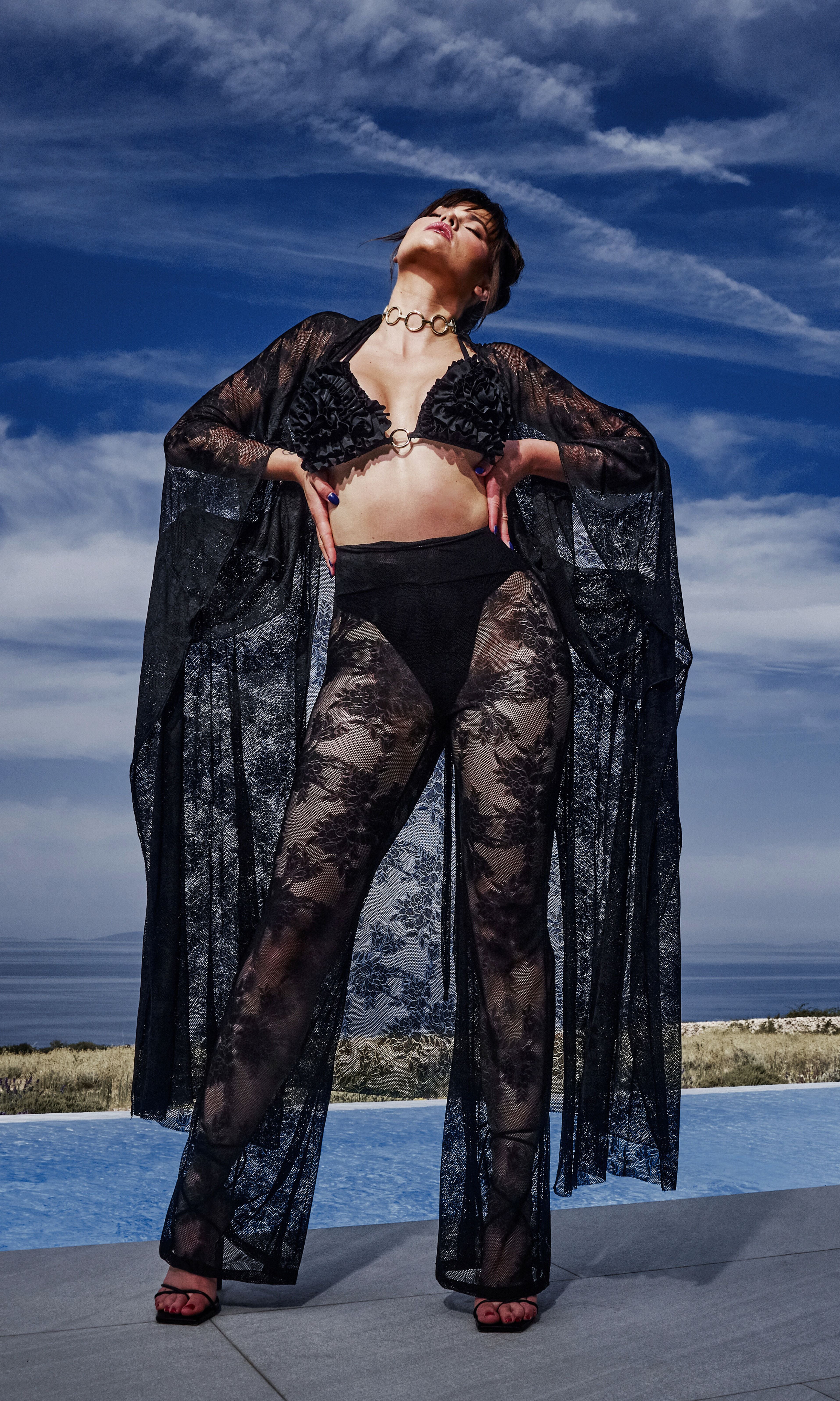 Antoninias Clam sustainable bikini bottom with ruched sides and flattering high-leg cut, designed for luxury womenswear and premium resort swimwear.